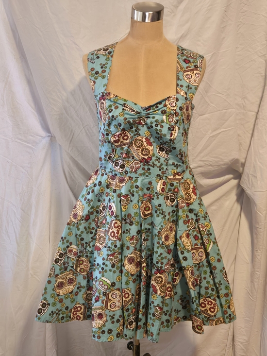 Hell Bunny Dresses & Skirts - Women's Blue Floral Day Dress